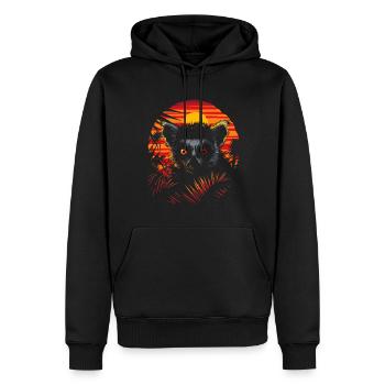Lémurien Lémurien catta Lémur de Madagascar - Sweat à capuche Premium bio Homme - noir - Devant - Nico (187cm)