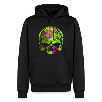 Crâne flagrant - Sweat à capuche Premium bio Homme - noir - Devant - Nico (187cm)