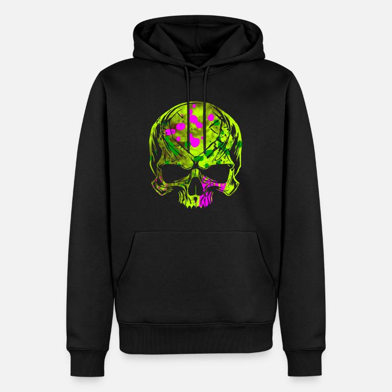 Crâne flagrant - Sweat à capuche Premium bio Homme - noir