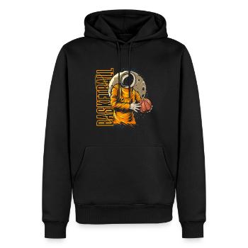 Basketball Astronaut - Männer Premium Bio Hoodie - Schwarz - Vorne - Nico (187cm)