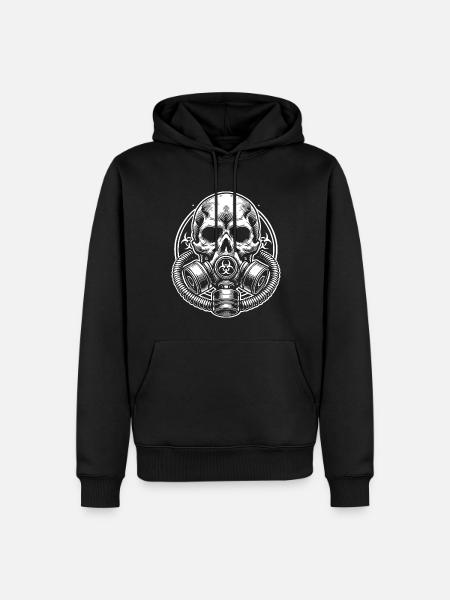 skull with gas mask. - Men’s Premium Organic Hoodie - black