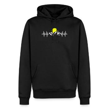Hertbeat Mountains Battement de Coeur - Sweat à capuche Premium bio Homme - noir - Devant - Nico (187cm)