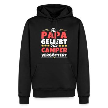 Aimé en tant que père, adoré en tant que campeur - Sweat à capuche Premium bio Homme - noir - Devant - Nico (187cm)