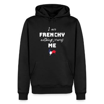 French humor nothing scares me - Men’s Premium Organic Hoodie - black - Front - Nico (187cm)