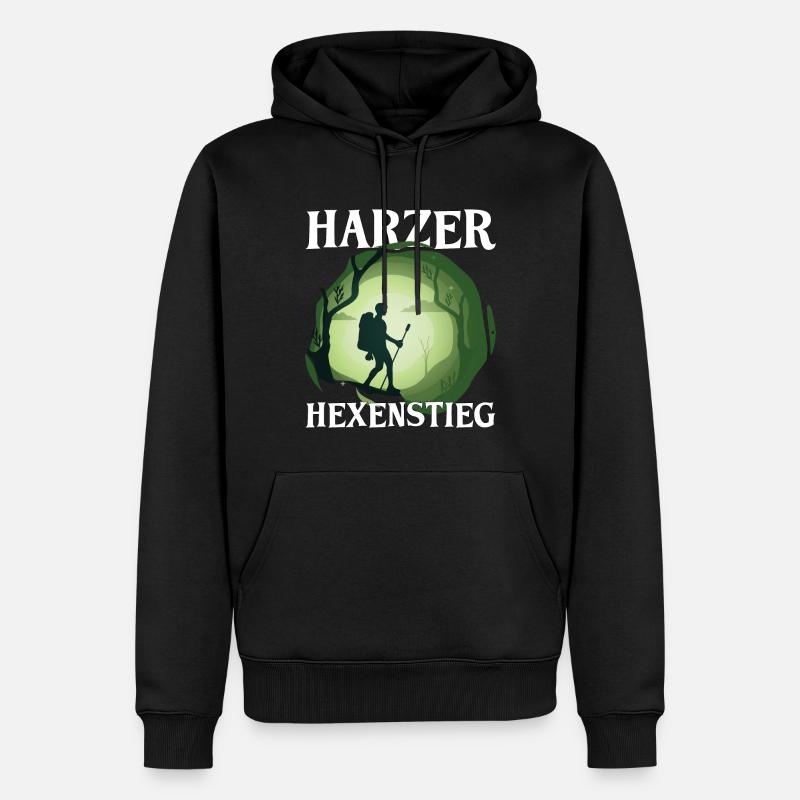 Harz Harzer Hexenstieg wandern Geschenk - Männer Premium Bio Hoodie - Schwarz