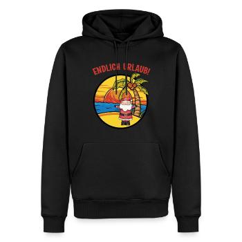 Endlich Urlaub Weihnachtsmann Nikolaus Insel - Männer Premium Bio Hoodie - Schwarz - Vorne - Nico (187cm)