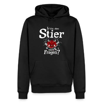 Stier Tierkreiszeichen Sternzeichen - Männer Premium Bio Hoodie - Schwarz - Vorne - Nico (187cm)
