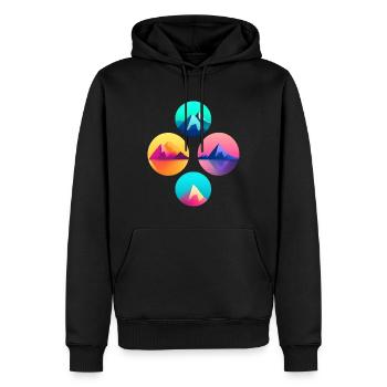 Gebirgslandschaft Geometrische Kunst - Männer Premium Bio Hoodie - Schwarz - Vorne - Nico (187cm)