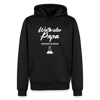 Weltbester Papa. Wissenschaftlich bewiesen. - Männer Premium Bio Hoodie - Schwarz - Vorne - Nico (187cm)