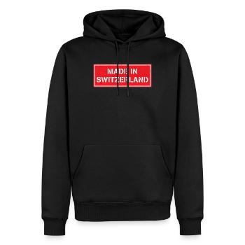 Suisse - Sweat à capuche Premium bio Homme - noir - Devant - Nico (187cm)