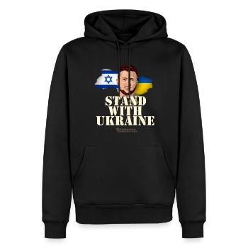 Ukraine Israel Selenskyj - Männer Premium Bio Hoodie - Schwarz - Vorne - Nico (187cm)
