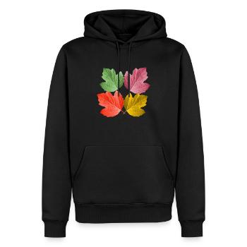 bunte Blätter im Herbst von einem Baum Blatt Laub - Männer Premium Bio Hoodie - Schwarz - Vorne - Nico (187cm)