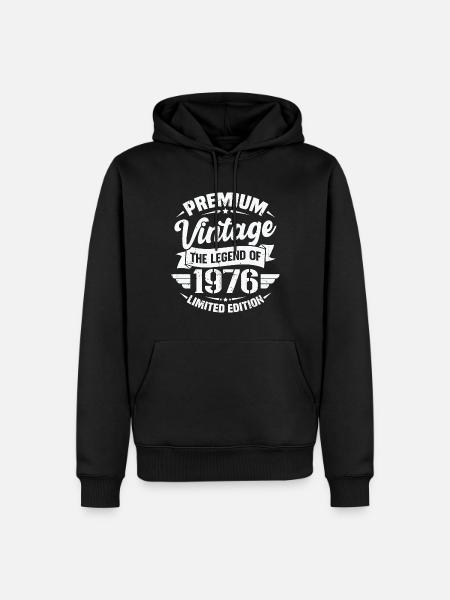 Vintage 1976 Limited Edition - Herre Premium økologisk hoodie - sort