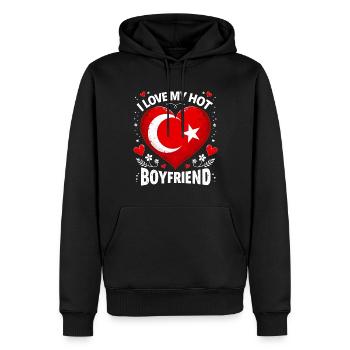 Hot Turkish Boyfriend - Liebe - Männer Premium Bio Hoodie - Schwarz - Vorne - Nico (187cm)