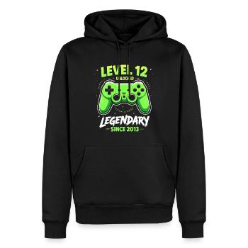 Niveau 12 Anniversaire Jeune Gamer Drôle 2013 - Sweat à capuche Premium bio Homme - noir - Devant - Nico (187cm)