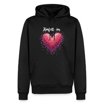 Konfetti im Herzen Fasching Karneval Kostüm - Männer Premium Bio Hoodie - Schwarz - Vorne - Nico (187cm)