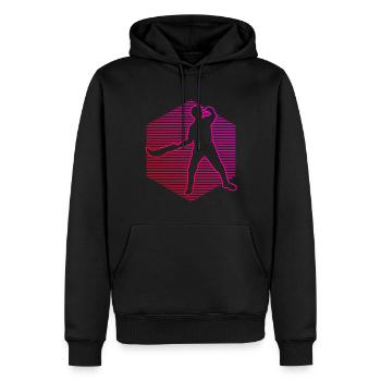 Femmes Jai Alai Hommes Pelote Basque Pelote - Sweat à capuche Premium bio Homme - noir - Devant - Nico (187cm)