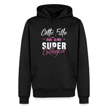 Cette fille est une super Collègue - Sweat à capuche Premium bio Homme - noir - Devant - Nico (187cm)
