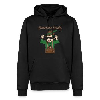 Lederhosn Ersatz Lederhose Ersatz Lederhosn - Männer Premium Bio Hoodie - Schwarz - Vorne - Nico (187cm)
