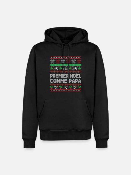 Premier Noël Comme Papa - Sweat à capuche Premium bio Homme - noir