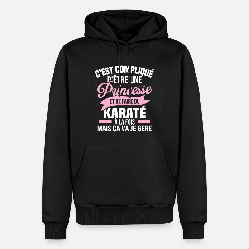 Princesse et karaté - Sweat à capuche Premium bio Homme - noir