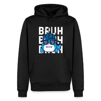 Cool Nerd Shark Fish Bruh - Men’s Premium Organic Hoodie - black - Front - Nico (187cm)