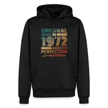 1972 Vintage Original Vintage Anniversaire - Sweat à capuche Premium bio Homme - noir - Devant - Nico (187cm)
