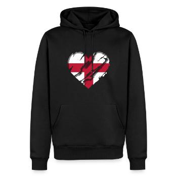 Drapeau de l’Angleterre Drapeau anglais vintage Look utilisé - Sweat à capuche Premium bio Homme - noir - Devant - Nico (187cm)