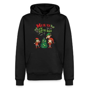 Noël Elf Elf Noël Noël Noël - Sweat à capuche Premium bio Homme - noir - Devant - Nico (187cm)