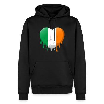 Ireland Flag Heart Melting Irish Flag Dublin - Men’s Premium Organic Hoodie - black - Front - Nico (187cm)