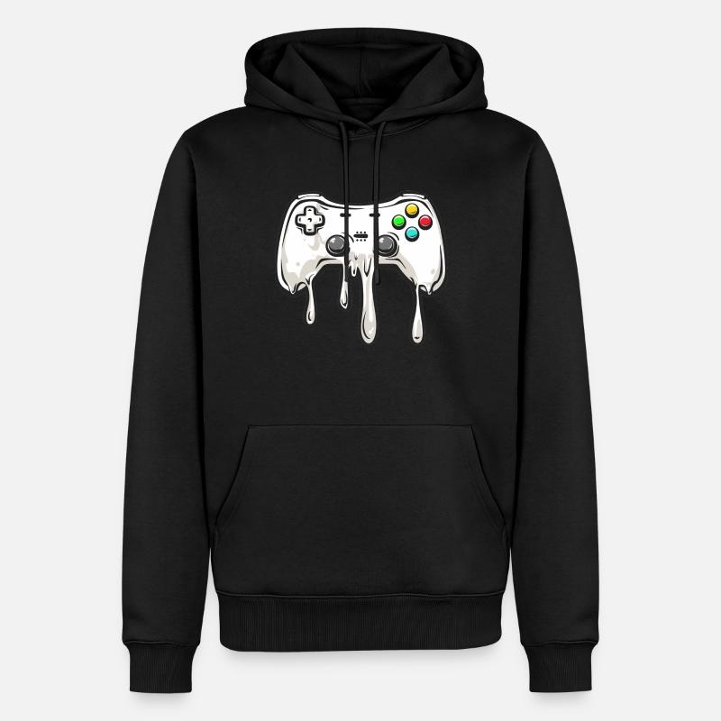 Melting gamepad, video game controller - Men’s Premium Organic Hoodie - undefined