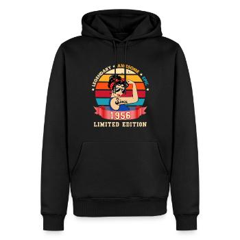 Femme Légende Anniversaire 1956 Edition Limitée - Sweat à capuche Premium bio Homme - noir - Devant - Nico (187cm)