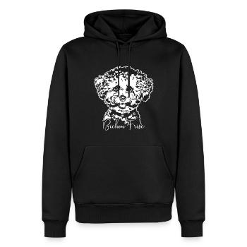 BICHON FRISE Portrait Chiens Wilsigns - Sweat à capuche Premium bio Homme - noir - Devant - Nico (187cm)