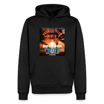 OCEAN INDIAN 974, BOURBON VIBES - Sweat à capuche Premium bio Homme - noir - Devant - Nico (187cm)