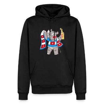 Rhino Fan Tunisia - Men’s Premium Organic Hoodie - black - Front - Nico (187cm)