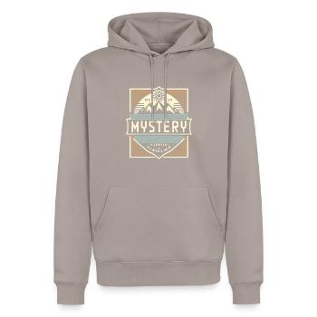 Mystery Vintage - Men’s Premium Organic Hoodie - taupe - Front - Nico (187cm)