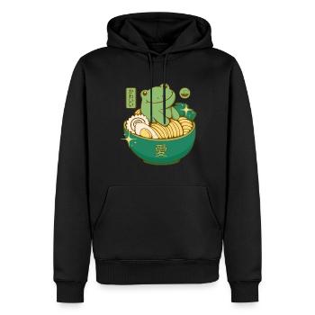 Kawaii Ramen Frosch - Männer Premium Bio Hoodie - Schwarz - Vorne - Nico (187cm)
