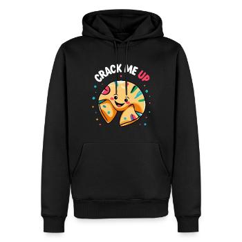 Glückskeks - Lustiges Cartoon-Design - Männer Premium Bio Hoodie - Schwarz - Vorne - Nico (187cm)