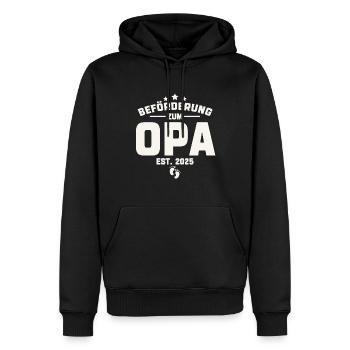 Beförderung zum Opa 2025 - Männer Premium Bio Hoodie - Schwarz - Vorne - Nico (187cm)