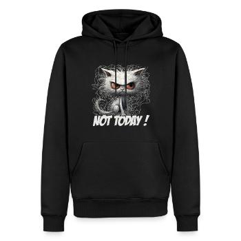 Lustiges Katzen Design - Not Today Katzenliebhaber - Männer Premium Bio Hoodie - Schwarz - Vorne - Nico (187cm)