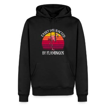 Flamingo-Geistertier Flamingo-Liebhaber - Männer Premium Bio Hoodie - Schwarz - Vorne - Nico (187cm)