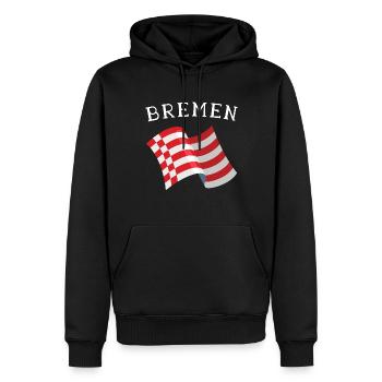 Bremen Flagge Bremer Fahne - Männer Premium Bio Hoodie - Schwarz - Vorne - Nico (187cm)