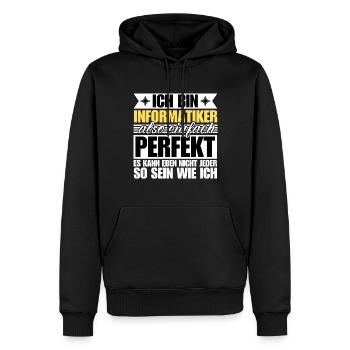Perfekter Informatiker - Männer Premium Bio Hoodie - Schwarz - Vorne - Nico (187cm)