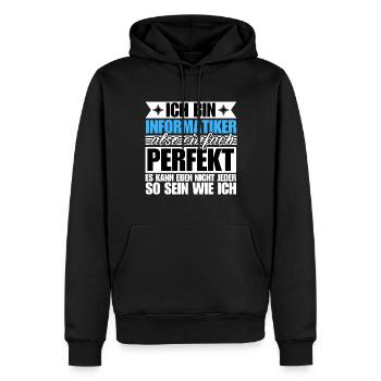 Perfekter Informatiker - Männer Premium Bio Hoodie - Schwarz - Vorne - Nico (187cm)