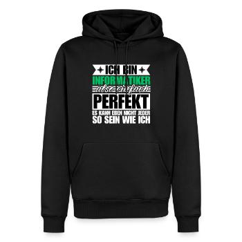 Perfekter Informatiker - Männer Premium Bio Hoodie - Schwarz - Vorne - Nico (187cm)