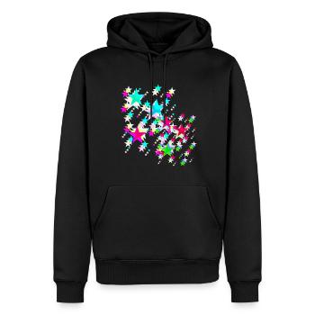 Stars, star, colorful stars - Men’s Premium Organic Hoodie - black - Front - Nico (187cm)