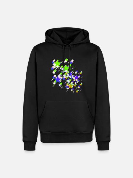 Sterne,stern, bunte Sterne - Männer Premium Bio Hoodie - Schwarz