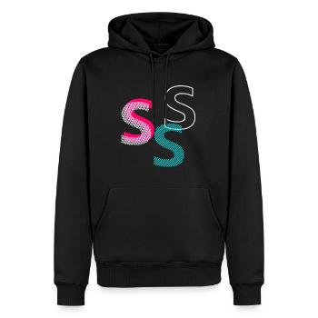 S Initial - Männer Premium Bio Hoodie - Schwarz - Vorne - Nico (187cm)