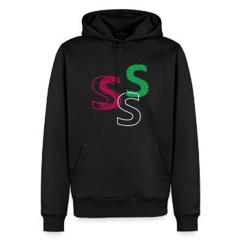 S Buchstabe - Männer Premium Bio Hoodie - Schwarz - Vorne - Nico (187cm)