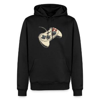 Videospiel-Controller, Gamepad-Symbol, Logo - Männer Premium Bio Hoodie - Schwarz - Vorne - Nico (187cm)